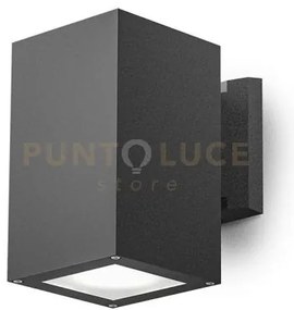 Ges1013- applique quadrata in alluminio colore grigio antracite 1 l...