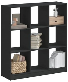 Libreria nera 102x32x108 cm in legno multistrato