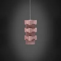 Sospensione Moderna 1 Luce Building In Polilux Rosa Metallico D36 Made In Italy