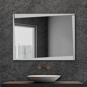 Specchio da bagno serigrafato con telaio installazione reversibile 80x60 cm