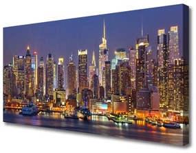Quadro stampa su tela Grattacieli delle case di città 100x50 cm