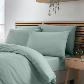 Set copripiumino e federa verde per letto matrimoniale e per letto esteso 260x220 cm So Soft Non-Iron – Catherine Lansfield
