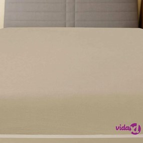vidaXL Lenzuola con Angoli Jersey 2pz Tortora 140x200 cm Cotone