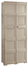 Armadio alto Omnimodus in polipropilene, beige L 79 x H 203 x P 47 cm, 2 ante, adatto per interno/esterno