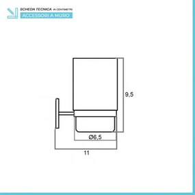Set accessori a muro 6 pezzi in acciaio cromato e viti incluse Bora