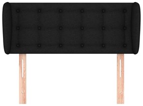 Testiera ad orecchio nera 83 x 23 x 78/88 cm in tessuto