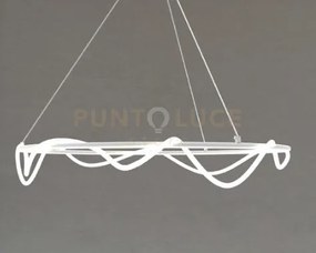 Noemi-sr b  lampadario a sospensione led bianco opaco 50w dimmerabi...