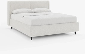VALKIRIA letto di design con vano contenitore e testiera avvolgente - 2 cuscini imbottiti e tessuto Oeko-Tex®