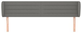 Testiera ad orecchio grigio scuro 203x23x78/88 cm in tessuto