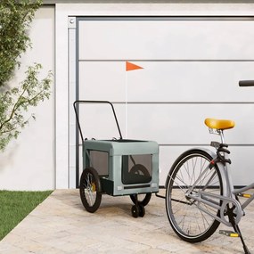 Rimorchio Da Bici Per Animali Grigio E Nero Oxford E Ferro /