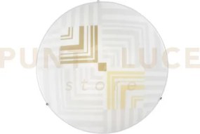 Plafoniera seventy bianca 3 luci attacco e27 40x40x11,3cm in vetro ...