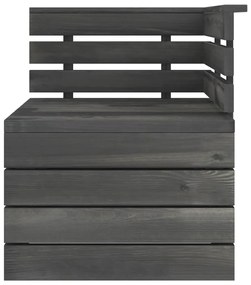 Set Divani da Giardino su Pallet 5 pz Legno Pino Grigio Scuro