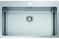 Lavello da incasso in acciaio inox, una vasca con foro per miscelatore 75x51cm Coveh