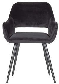 Set di sedie da pranzo nera in imbottito con braccioli 2 pz Jelle – WOOOD