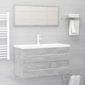 Set Mobili Da Bagno 2 Pz Grigio Cemento İn Legno Multistrato /