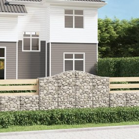 Cesto Gabbione Ad Arco 200x30x120/140 Cm Ferro Zincato /