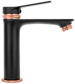 Rubinetto da lavabo Rea Viral Black Rose Gold Low