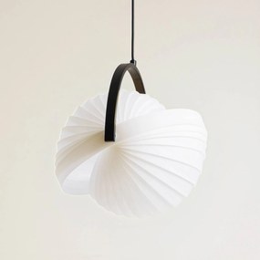 Lucande lampada a sospensione Helva, bianco/nero, a 1 luce, Ø 40 cm