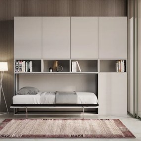 Letto NABOR singolo a scomparsa Bianco Frassino Composizione C