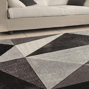 Tappeto Opera Diamanti classic geometrico nero e bianco, L 300 x L 200 cm