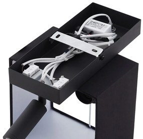 Lampada da parete moderna quadrata nera con luce di lettura - Puglia