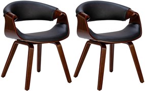 Set Di 2 Sedie Da Pranzo Foley: Eleganza E Comfort Unica / Walnuss/schwarz / Kunstleder