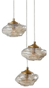 Piatra Cluster Lampada a Sospensione Cognac/Ottone - Lindby