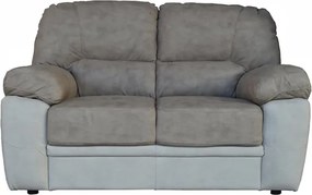 Divano a 2 posti tessuto Mozart imbottito 155 cm Tortora e Grigio Chiaro