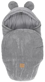 Copertina per neonati grigia in velluto a coste 45x80 cm – Meowbaby
