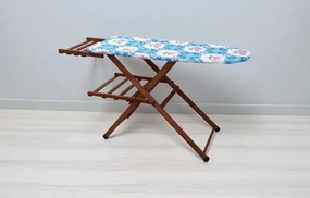 Asse da stiro in legno modello MARA con portacaldaia NOCE