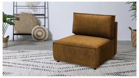 Modulo divano in velluto a coste color senape, parte centrale Nihad modular - Bobochic Paris