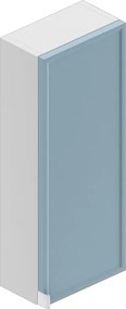 Pensile bagno Quadra bianco opaco/cielo opaco in vetro, 1 anta apertura da destra e sinistra P 16 x L 30 x H 75 cm