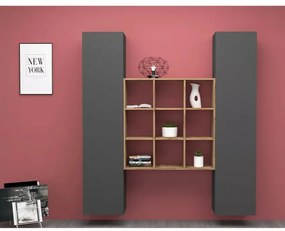Parete Attrezzata Sospesa Lunia - Libreria Rovere, Made in Italy
