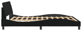 Giroletto con testiera nero 160x200 cm in tessuto