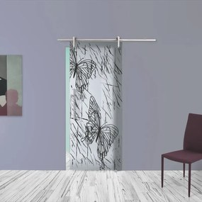 Porta scorrevole Butterfly in alluminio multicolore, L 96 x H 215 cm, con binario Ermes Destra