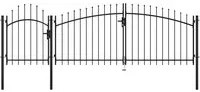 Cancello da Giardino in Acciaio 2x4 m Nero 144364