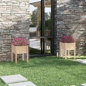 Fioriere Da Giardino 2 Pz 50x50x70 Cm İn Legno Massello Di Pino /