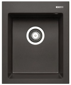 Lavello integrato 1 vasca in granito grafite PYRAMIS Voyager L 50 x L 41 cm