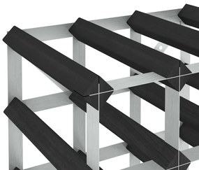 Portavini da 42 bottiglie nero in legno massello di pino