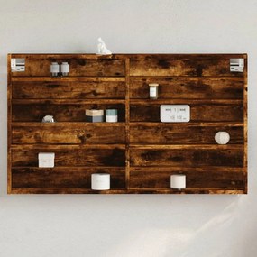 Armadietto Vetrina Rovere Fumo 100x8,5x58 Cm Legno Multistrato /