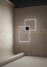 Plafoniera in alluminio colore nero cross led 64w cct 3000k 4000k 6...