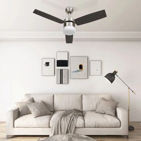 Ventilatore Soffitto Con Luce E Telecomando 108cm Marrone Scuro /