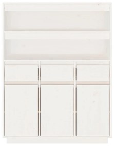 Credenza bianca 89x40x116,5 cm in legno massello di pino