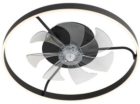 Ventilatore da soffitto nero 70 cm con LED dimmerabile e telecomando - Maddy