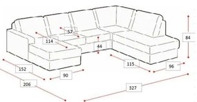 Divano angolare beige (con penisola a destra/a forma di "U") Hero – Scandic