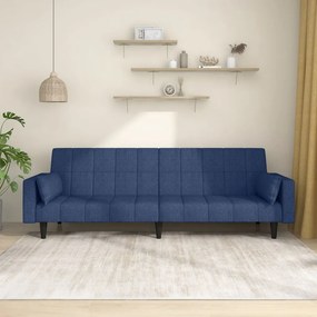 Divano Letto A 2 Posti Con 2 Cuscini Blu İn Tessuto /