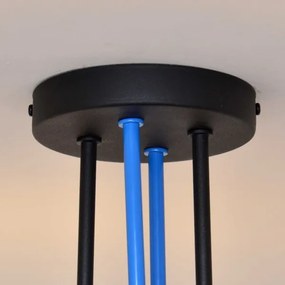 Lampadario a plafone OXFORD 4xE27/15W/230V nero/blu