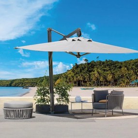 Ombrellone a palo laterale bianco PRESTIGE TEMPOTEST L 400 x 300 cm con telo bianco