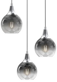Lampadario a sospensione con filo MONTE 3xE27/60W/230V cromo opaco