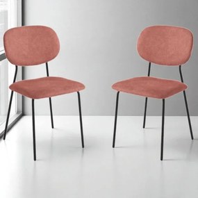 Sedia da pranzo in tessuto Ruggine gambe metallo Nero - ELLIS 2 sedie